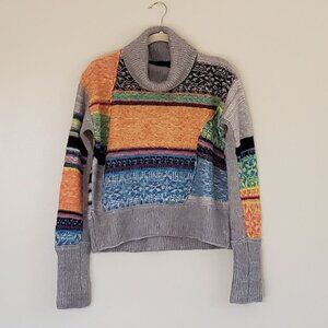 Free People Knitted Stand-up Collar Long Sleeves Women Sweater. Size S